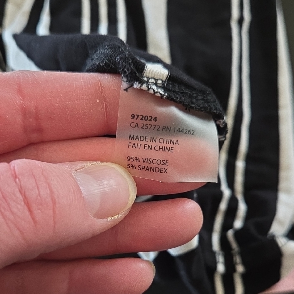 Dex 2x Black and White Striped Maxi Dress - Picture 4 of 4